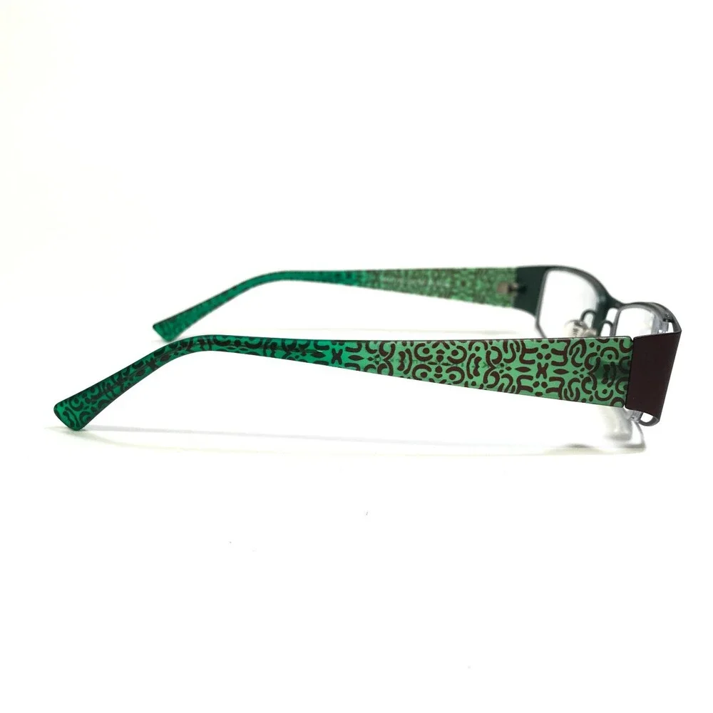 KLiiK Eyeglasses Frames 428 422 Brown Matte Green Rectangular Full Rim 47-16-135